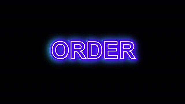 Order neon sign on overle transparent background for business and marketing purposes