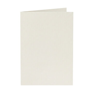 Blank folded cream paper card mockup standing