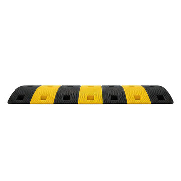 Black and yellow speed bump isolated on transparent  background