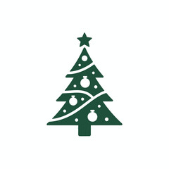 Obraz premium Simple green christmas tree illustration