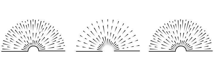 sunburst icons and sunrise sunset vector collection for minimalist graphic design bohemian branding and modern web elements ideal for creative projects