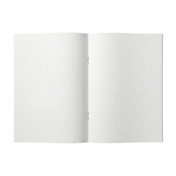 Open blank white booklet or brochure mockup