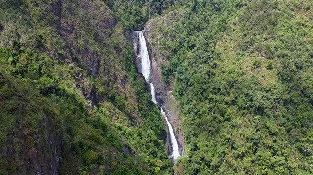 Flyaway from Bordones Waterfall in Canyon near San Agustin, Colombia