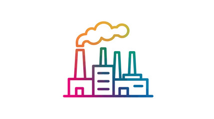 Obraz premium Colorful Factory Icon Emitting Smoke