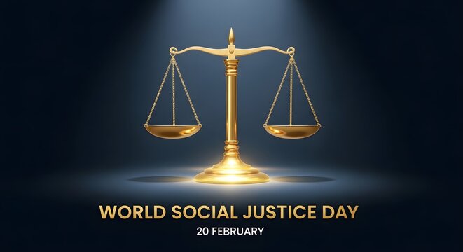 World social justice day symbol of balance and equality
