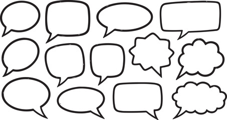 Obraz premium Black speech bubble collection. Set of speech bubble. Speech bubble comic