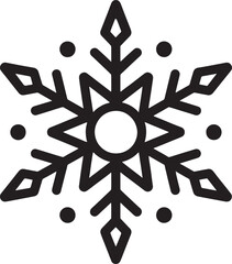 Minimalist Black Snowflake Icon