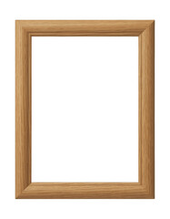 Fototapeta premium Light Brown Wooden Frame with Natural Grain Texture isolated on a transparent background