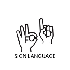 Fototapeta premium Sign Language Hand Gestures Icon Visual Communication and Accessibility Symbol
