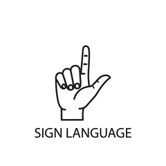 Fototapeta premium Sign Language Hand Icon for Accessibility and Inclusive Communication