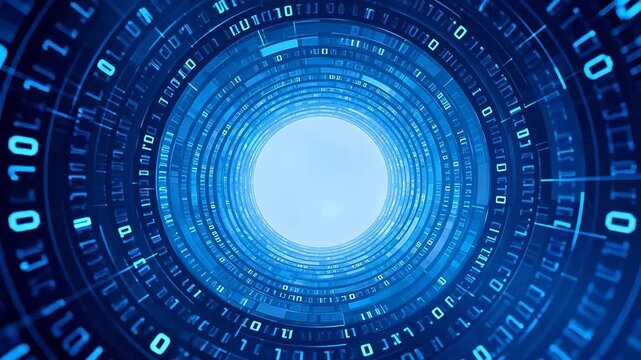 Digital binary tunnel with blue light