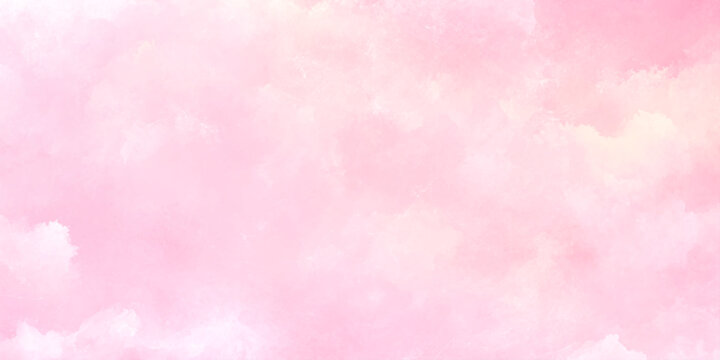 A soft and gentle pink background with a blurred cloudy watercolor texture evoking a sense of calm and serenity