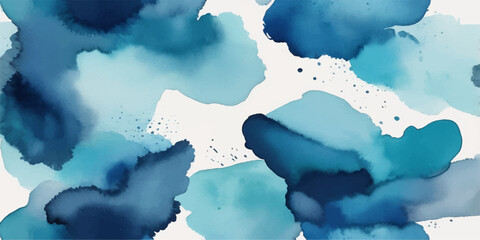 Obraz premium An abstract blue watercolor illustration of the world globe featuring a 3d earth planet map with soft clouds and painted ocean textures on a vintage paper background