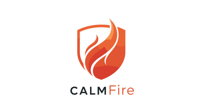 Calm Fire Logo Design Element Orange.