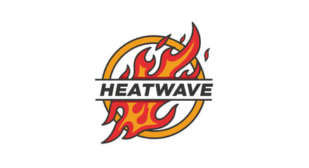 Obraz premium Heatwave Logo with Flames and Circle.