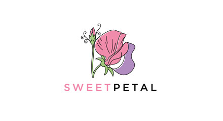 Pink and Purple Flower Logo Design.