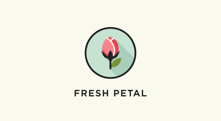 Pink Flower Logo Design Element 2.