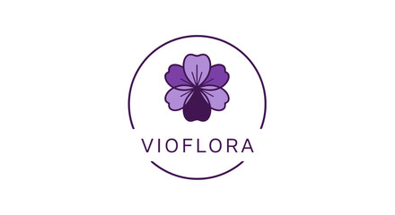 Vioflora Logo with Purple Flower Design.