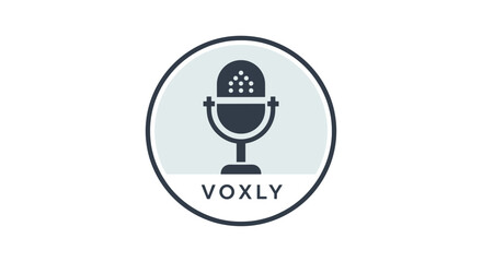 Voxly Microphone Logo Design Element.