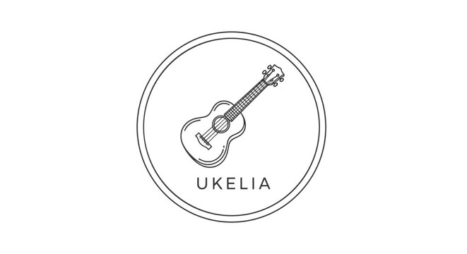 Ukelele Musical Instrument Logo Design.