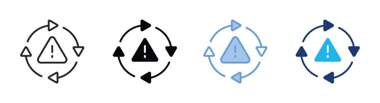 Process icon set multiple style collection