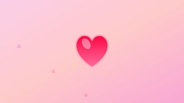 Red Heart Symbol on Pink Background.