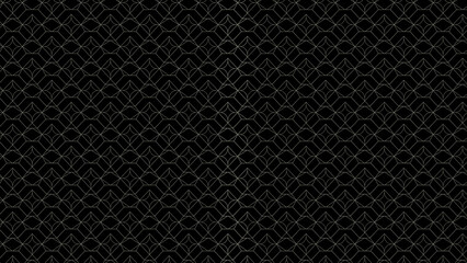 A dark background with a repeating pattern of small white hexagons and triangles