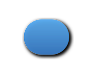 Blue glossy button isolated on transparent background