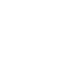 A minimalist composition of three abstract white geometric shapes set against a soft gray background.　The simple, flat design provides a contemporary aesthetic suitable for presentations