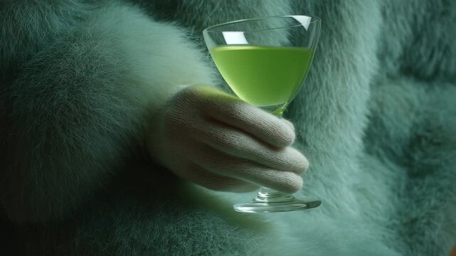 hand holding a glass of water, cherry in a glass, two glasses of red wine, cocktail