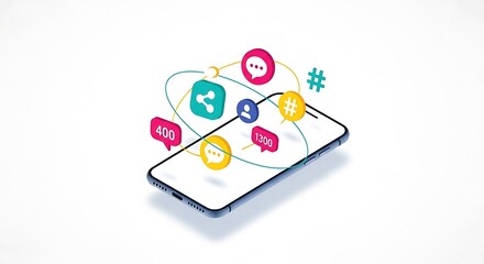 Social media notifications on mobile phone