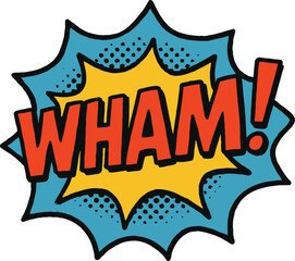 Comic Book Explosion Bubble with WHAM! Text, Retro Pop Art Vector Illustration © Graphicdsrv