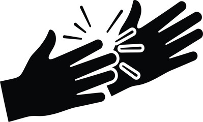 Obraz premium Clapping Hands Applause Icon Representing Approval, Success, Celebration, and Positive Feedback Symbols for User Interface, Events, and Digital Design