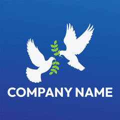 Obraz premium White dove logo. Business icon symbol and company template