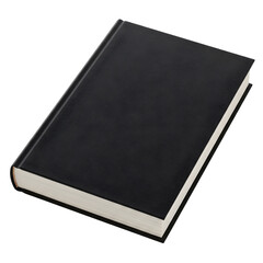 Blank black book mockup isolated on transparent background