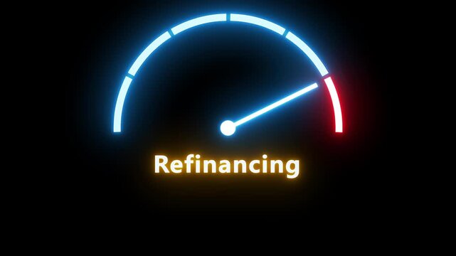 Finance management concept. Refinancing level measuring process.