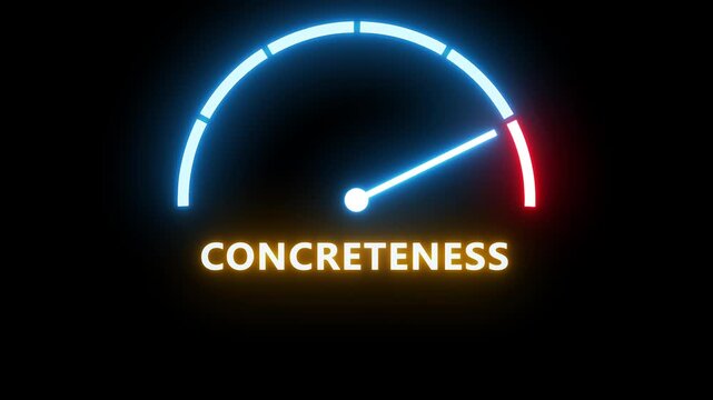 Concreteness measuring process. Scale with arrow.