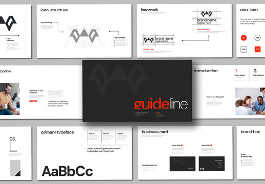 Minimal Brand Guideline Presentation Template Design