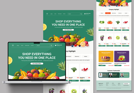 Online Grocery Store Ecommerce Website Template