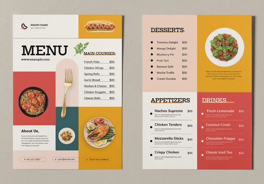 Restaurants Menu Design Template