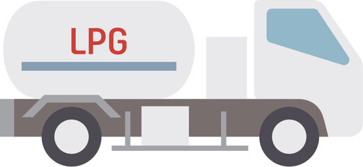 LPガスバルクローリーの横から見たイラスト