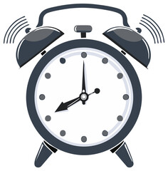 Alarm clock ringing, time concept illustration