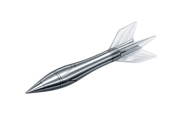 Fototapeta premium Silver dart flying, precision accuracy in targeting and success, hitting a business goal, transparent background