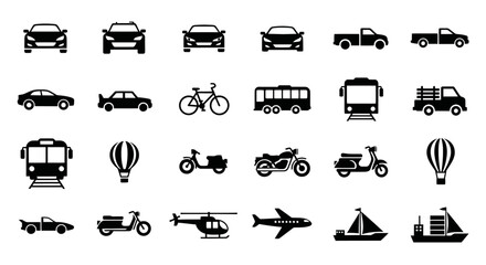 Collection of Transportation Icons Vector Art. © Ojo