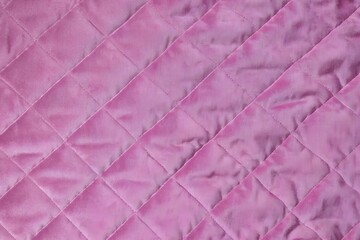Naklejka premium pink velvet quilted fabric texture with square stitching