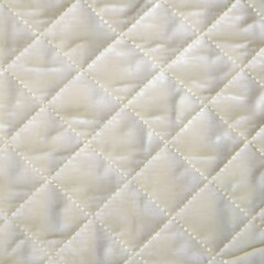 Naklejka premium cream velvet quilted fabric texture with diamond stitching