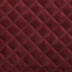 Naklejka premium luxurious dark red velvet quilted fabric texture with diamond stitching