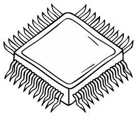 Isometric Computer Chip Illustration for Technology and Electronics Concepts