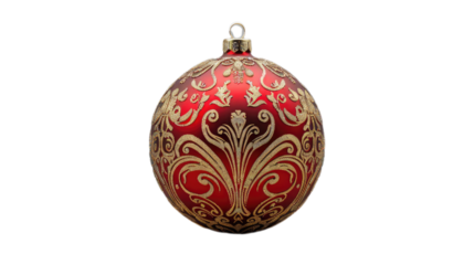 Red Christmas ball ornament isolated on white background