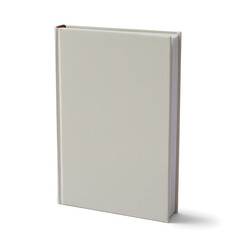 Classic Blank Beige Hardcover Book Standing on a White Surface with Subtle Shadow, Ready for Custom Cover Art and Branding Mockup